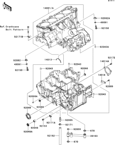 ZX1400 Картер двигателя