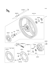 EX250 Заднее колесо и цепь