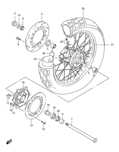 XF650 Rear wheel complete assy