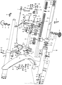 XL350 Front fork + steering stem