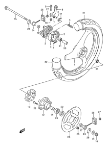 RG50 Rear wheel complete assy