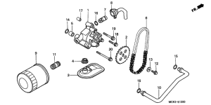 VT1100C2 Oil filter / oil pump