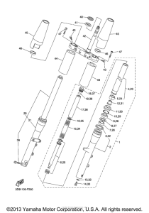 XVS1300A Передняя вилка
