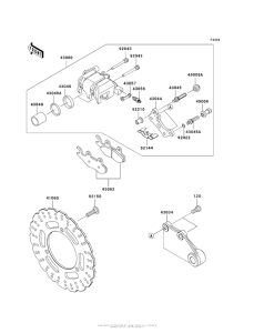 EX250 Задний тормоз