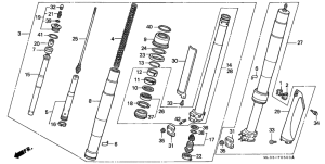 CR500R Вилка передней оси