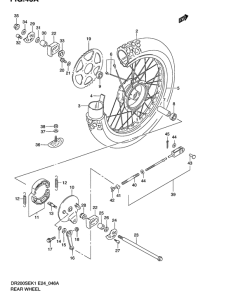 DR200 Rear wheel complete assy
