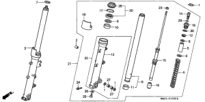 VFR800 Вилка передней оси