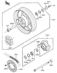 ZX600 Rear wheel / hub / chain