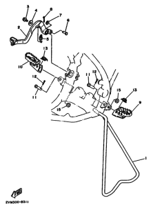 YZ250 YZ250U Support & repose pied