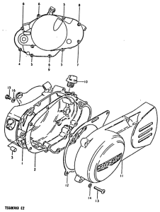 TS50 Crankcase cover ass`y  (v