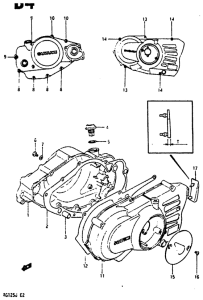 RG125 Crankcase cover ass`y  (v