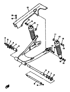 XS500 Rear arm / cushion chain case