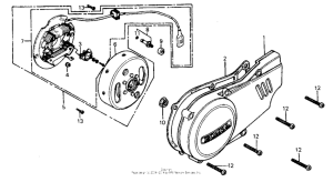 XR75 Left crankcase cover + alternator
