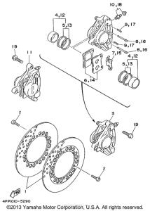 XV1100L Передний суппорт