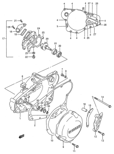 RMX250 Crankcase cover - water pump