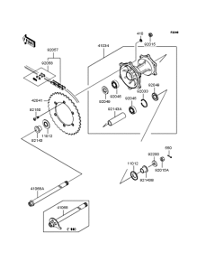 KLX250 Заднее колесо и цепь