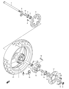 SV650 Rear wheel complete assy