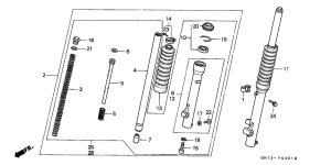XR80R Вилка передней оси