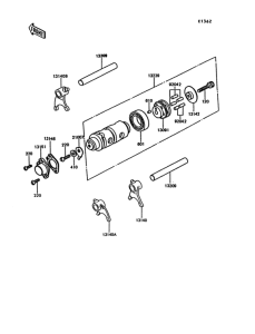 KE100 Валы и вилки переключения передач
