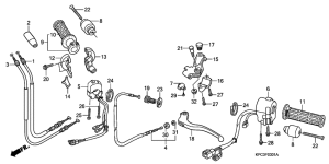 XL125V Handle lever / switch / cable