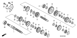 VT750CA Трансмиссия