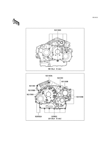 VN1500 Болты крепления картера