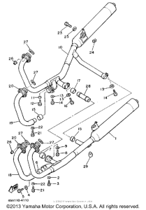 FJ600LC Выхлопная система