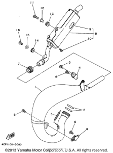 YZ125G1 Выхлопная система