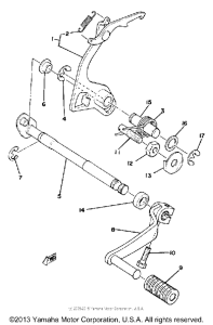 YZ100H Shift shaft-pedal
