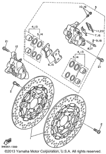 FZR600RLC Передний суппорт