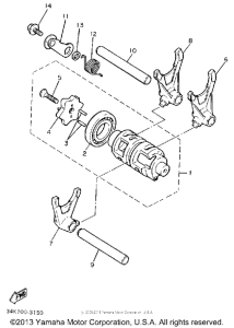 XT600UC (CA ED.) Shift cam - fork