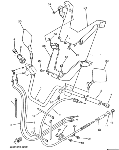 YP250 Steering handle. cable