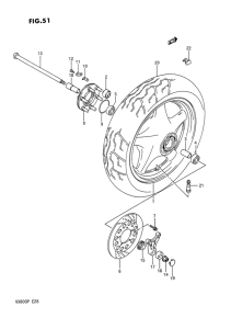 VX800 Rear wheel complete assy