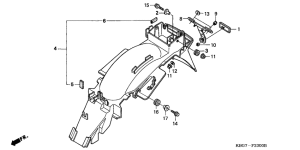 CB250 Заднее крыло