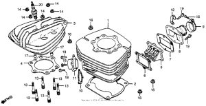 CR250R Cylinder head + cylinder + reed valve 78-79
