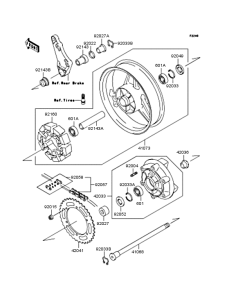 ZR400 Заднее колесо и цепь