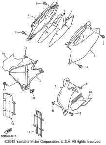 YZ400FL Боковые обтекатели