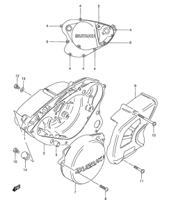 TS125 Crankcase cover ass`y  (v