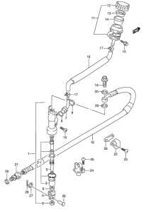 RMX250 Задний тормозной цилиндр