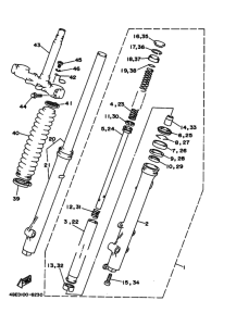 XT225 XT225H Вилка передней оси