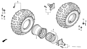 ATC250ES Rear wheel complete assy