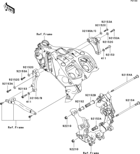 ZX1400 Крепление двигателя