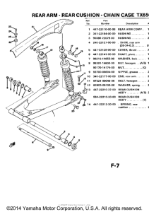 XS650B Rear arm cushion chain case