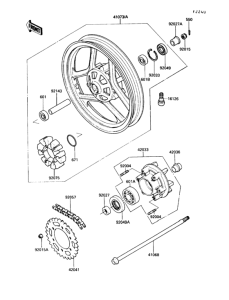 EX250 Заднее колесо и цепь