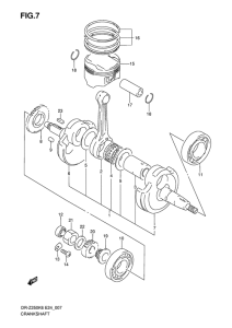 DR-Z250 Вал коленчатый