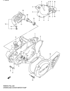 RM85 Crankcase cover - water pump