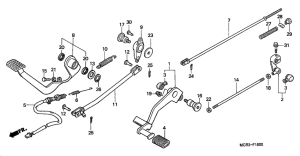 VT750DC Brake pedal assy