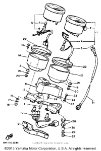 XV920RJ Speedometer tachometer