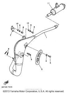 YZ80T (Motocross) Выхлопная система