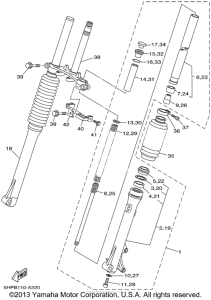 TTR125P Передняя вилка